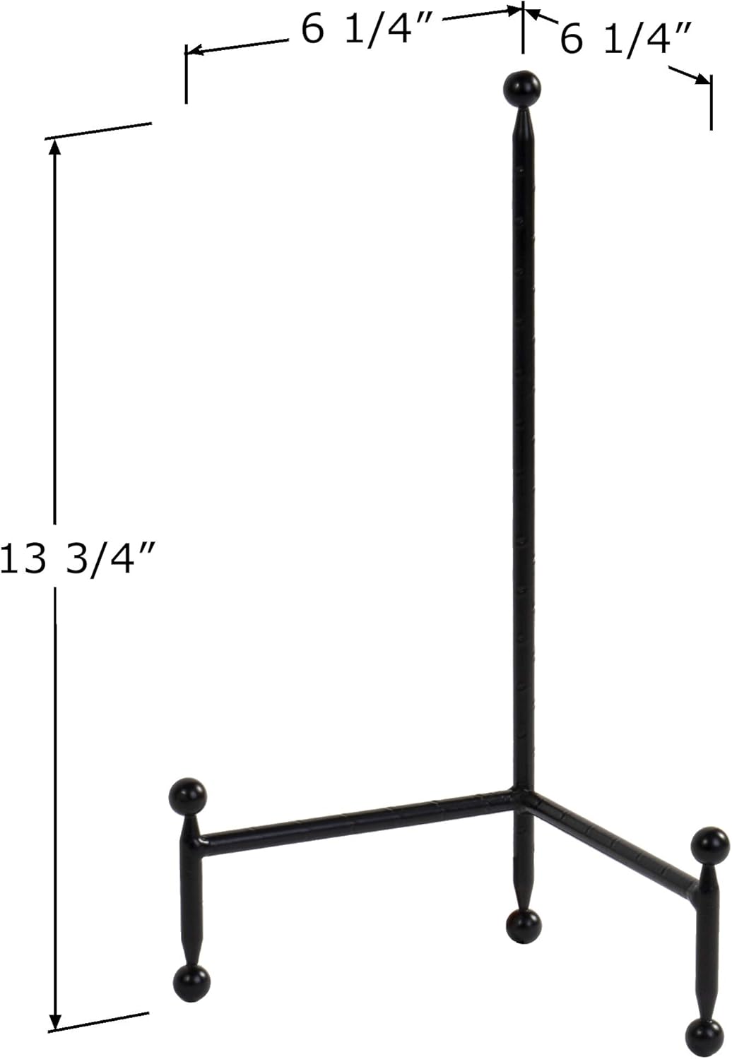Red Co. Decorative Tripod Plate Stand and Art Holder Easel in Black Finish - 14" h