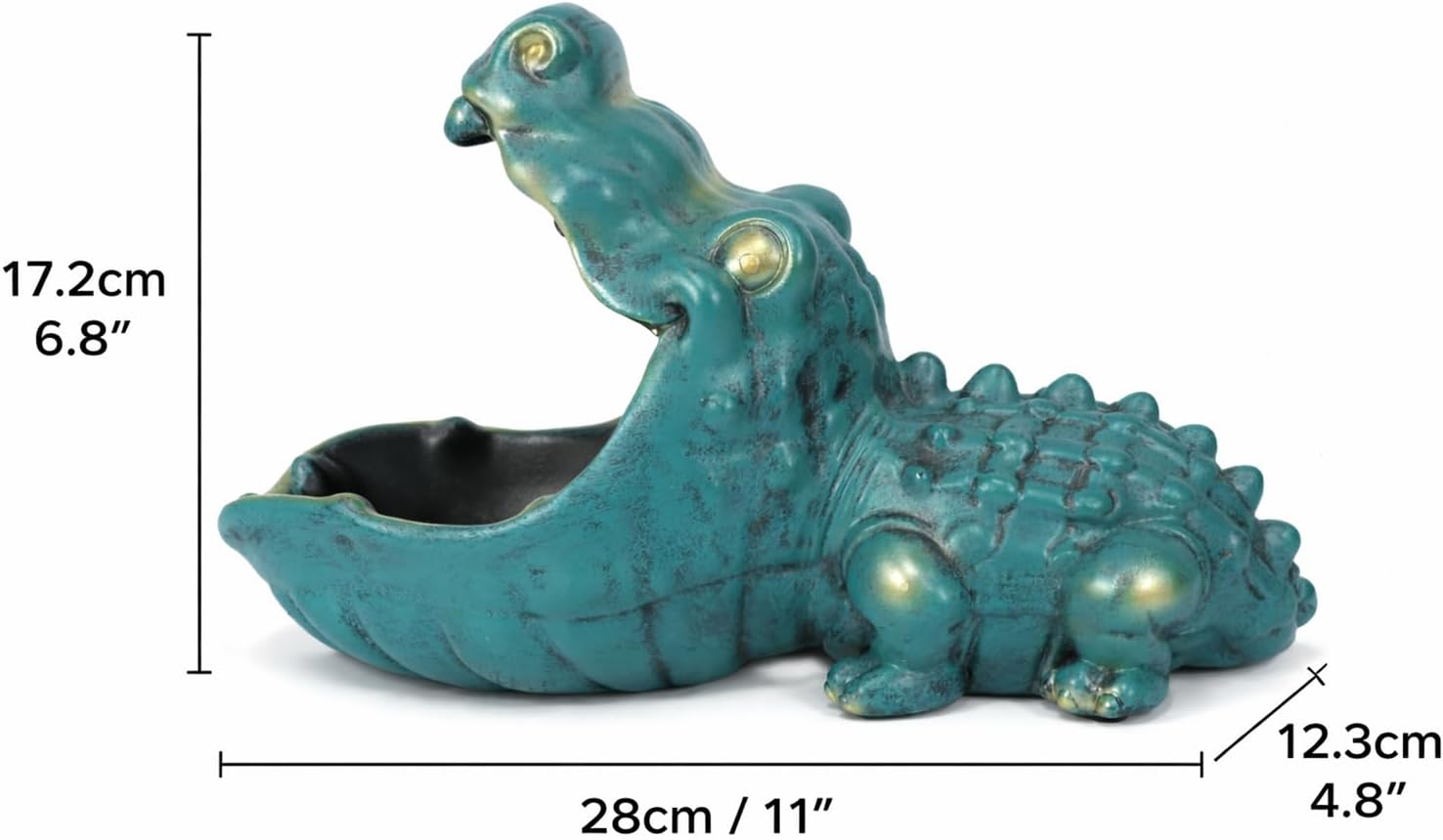 Alligator Statue Key Bowl / Green
