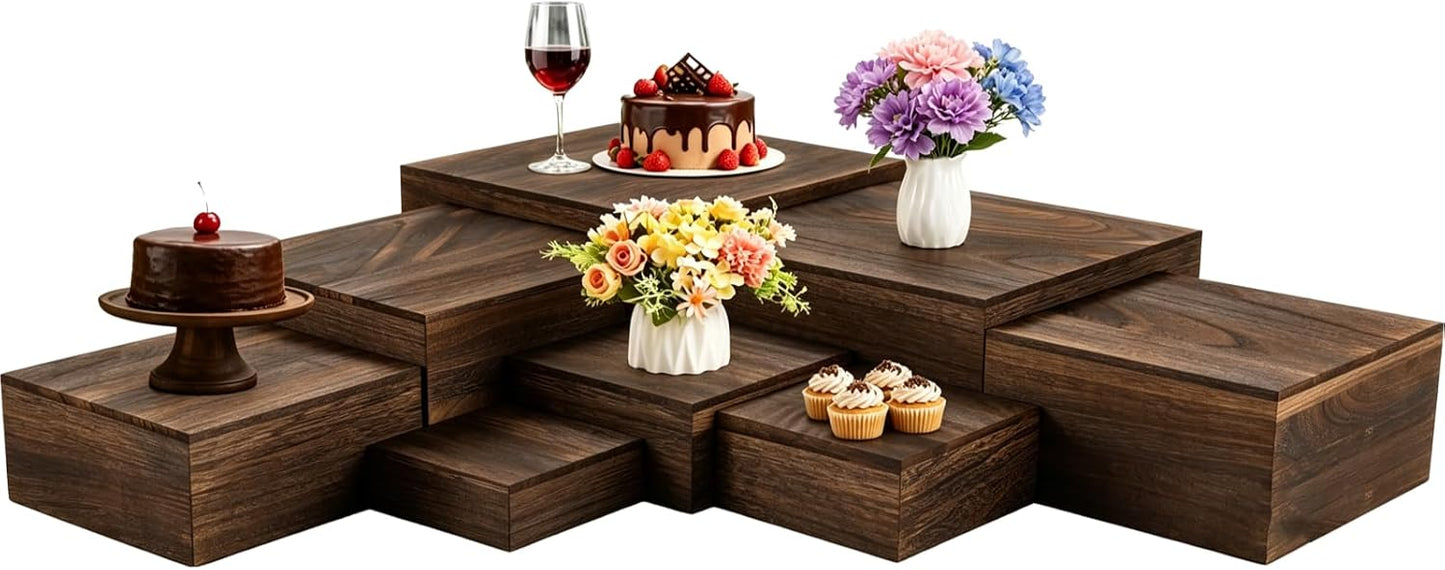 Rustic Wood Cake Stands / Set of 8