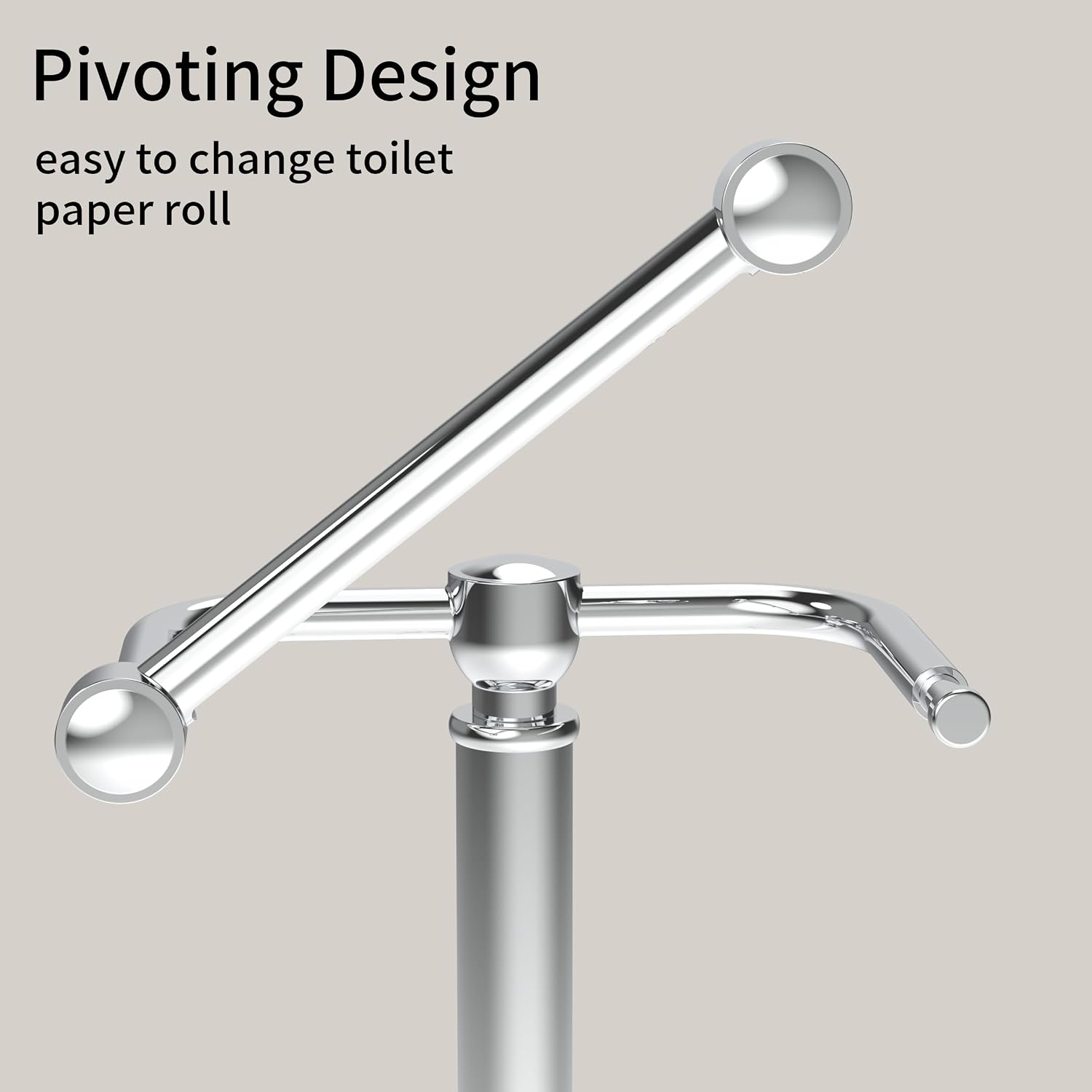 Toilet Paper Holder Stand, Toilet Paper Holder Free Standing,Post Pivoting Design & Stable Weighted Base SUS304