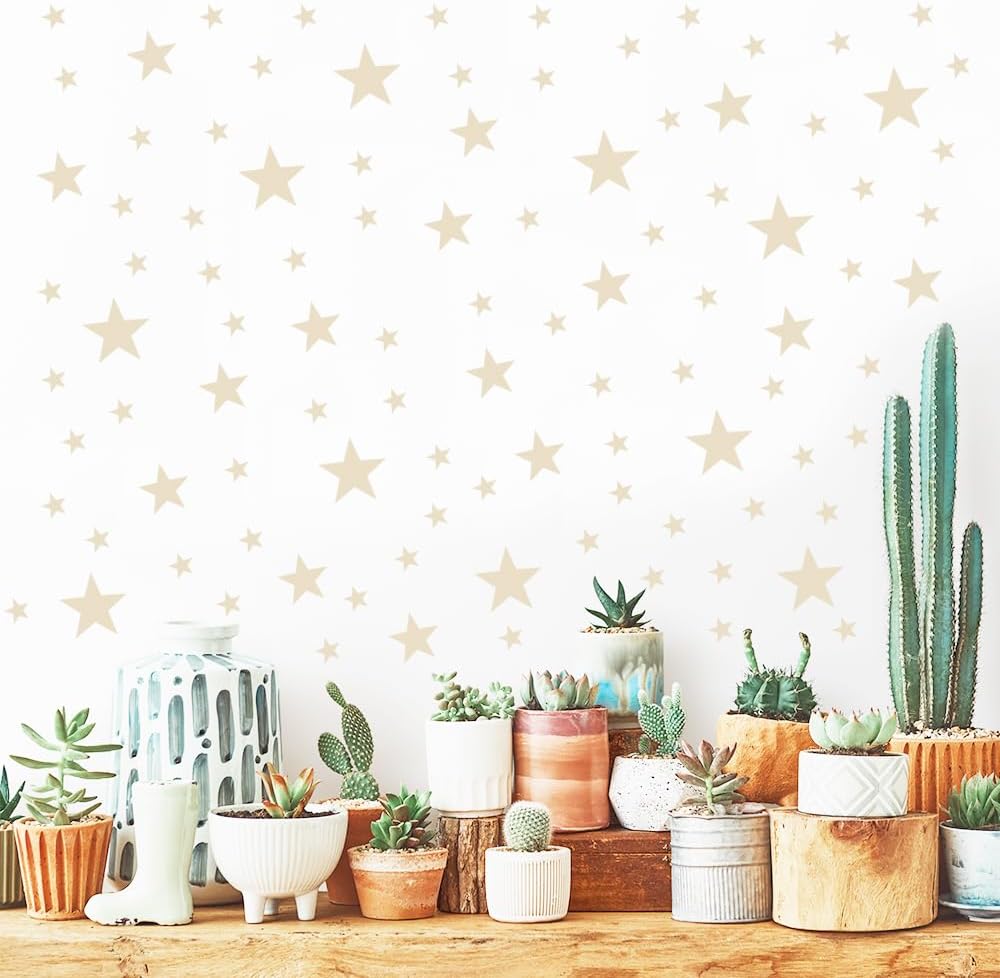 Wall Decals for Kids Room / Beige / Mix Star / Set of 155