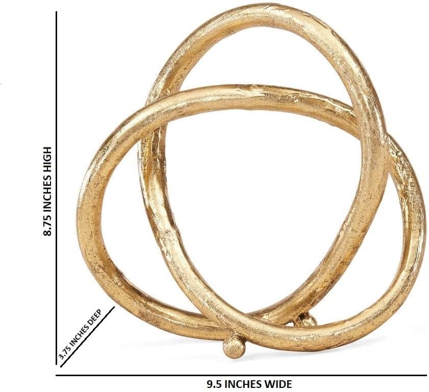 . Eternal Loop Metal Art Abstract Sculpture. This Unique Accent Piece Symbolizes an Unending / Gold