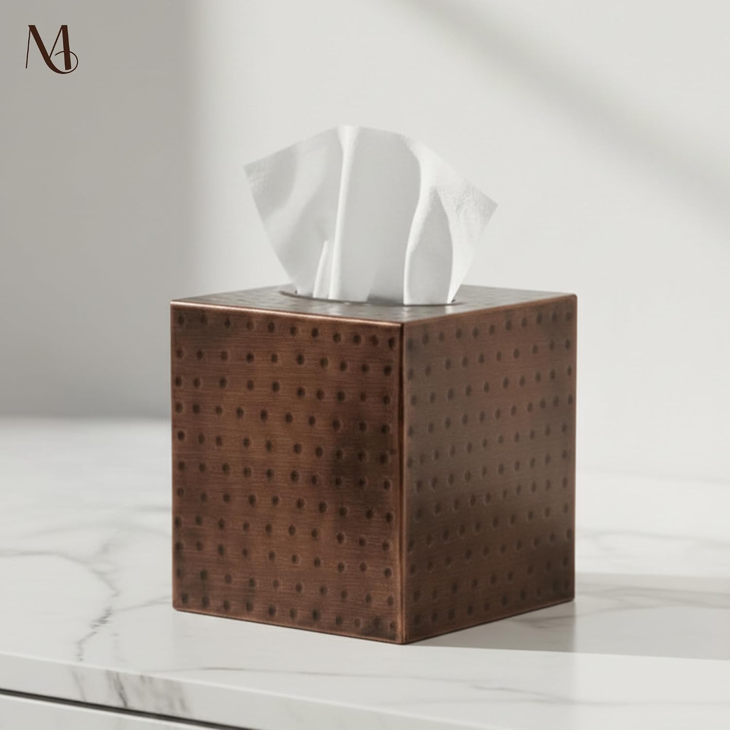 Antique Copper Metal Tissue Holder Box / Antique Copper Finish / Hand Hammered
