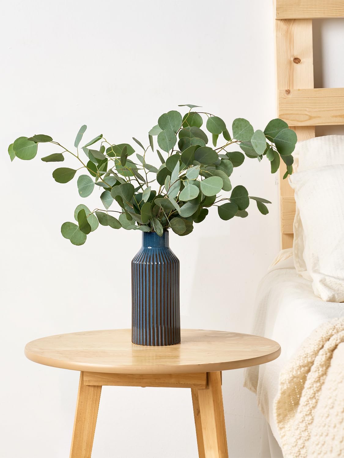 Ceramic Flower Vase / 2 Blue / 8 Inch