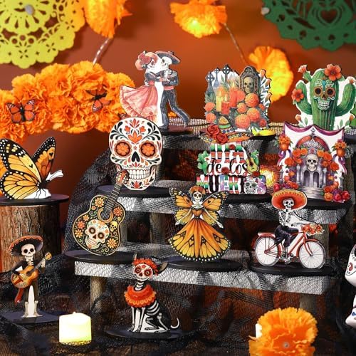 12 Pcs Day of The Dead Table Decorations Dia De Los Muertos Centerpieces