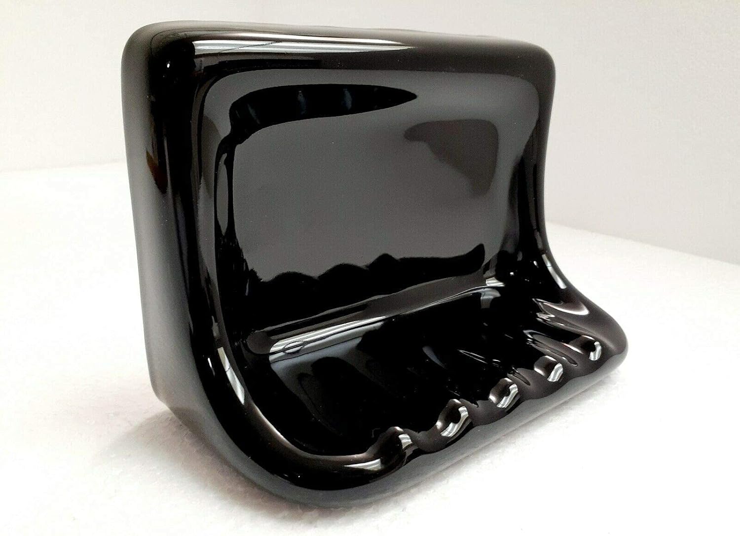 Ceramic Tile Shower Soap Dish Tray Bathtub Vintage Mid Century Modern Vintage Retro / Black