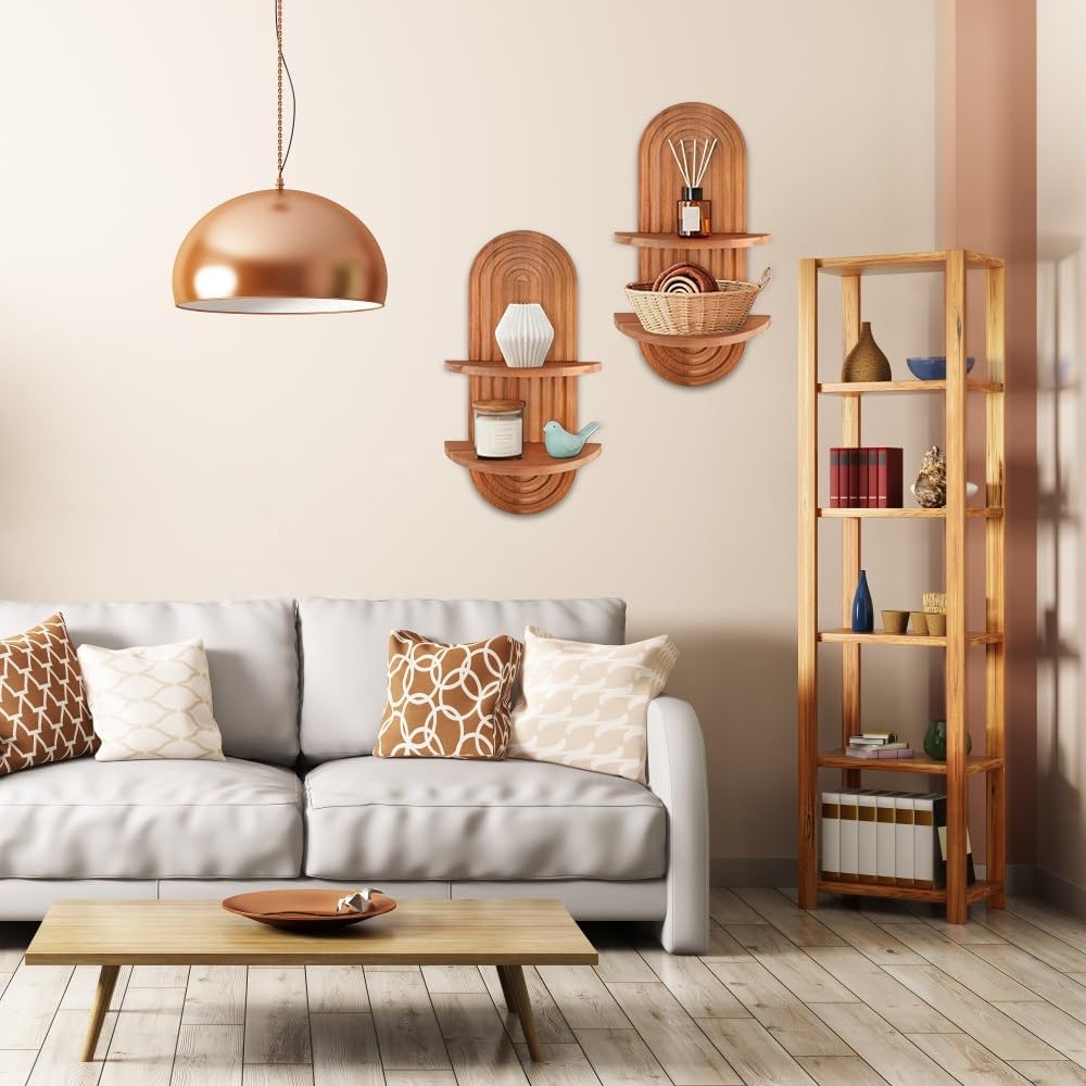 Solid Wood 2-Tier Shelves