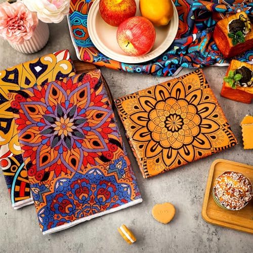 Sratte 6 Pcs Mexican Kitchen Towels Bohemian Dish Towels, 24x16 Inch