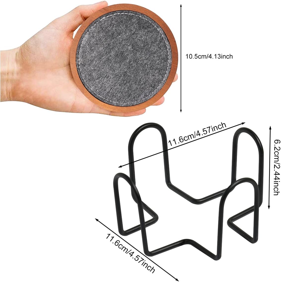 Absorbent and Insulation Felt Stackable Cup Holders / Set of 5