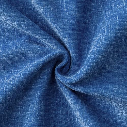 MIULEE Soft Chenille Throw Pillow Covers Royal Blue 18x18 Inch Pack of 2