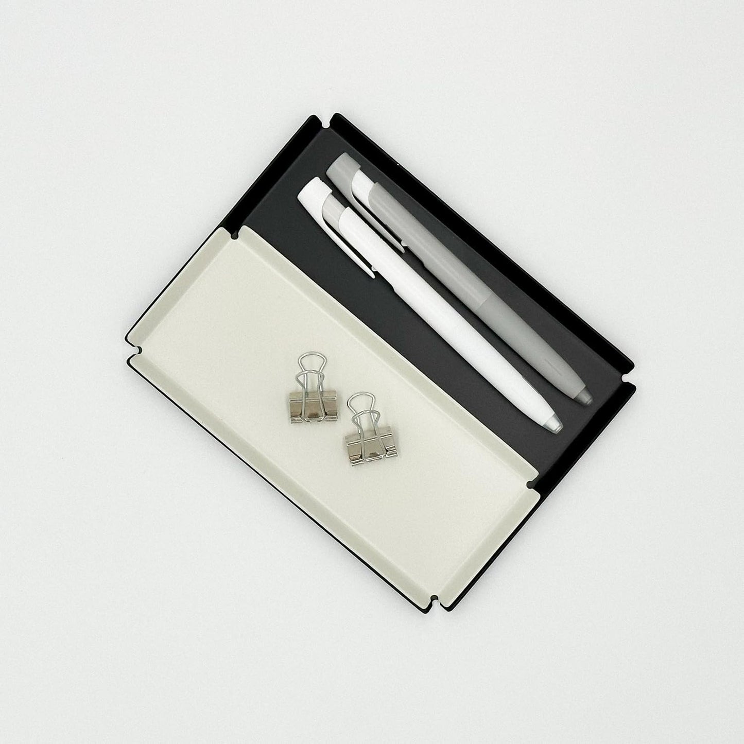 Aluminum Organizer Tray for Desk & Entryway / Powder Coated Black / 6.9 x 5.3 x 0.4