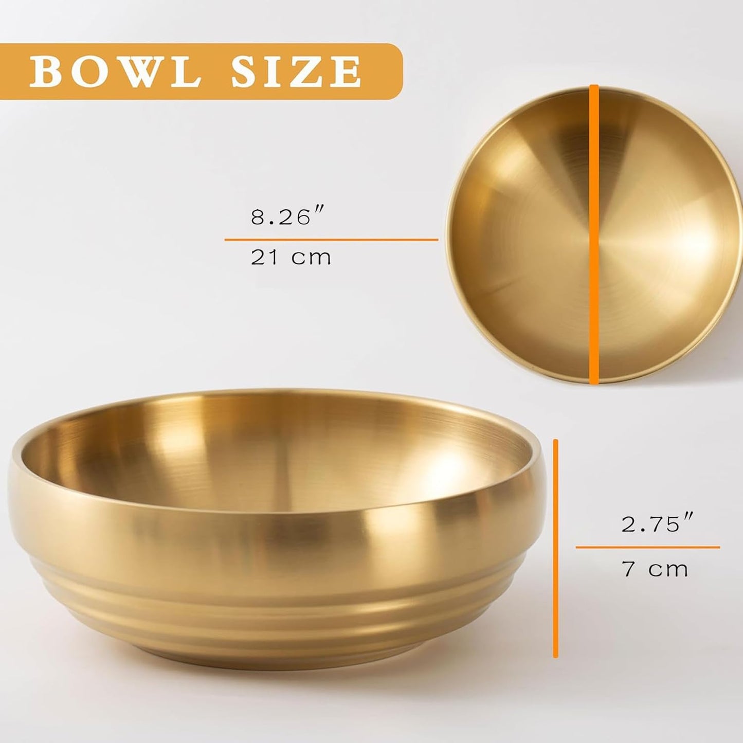 Decorative Bowls and Key Dish Holder / 8.26" Gold