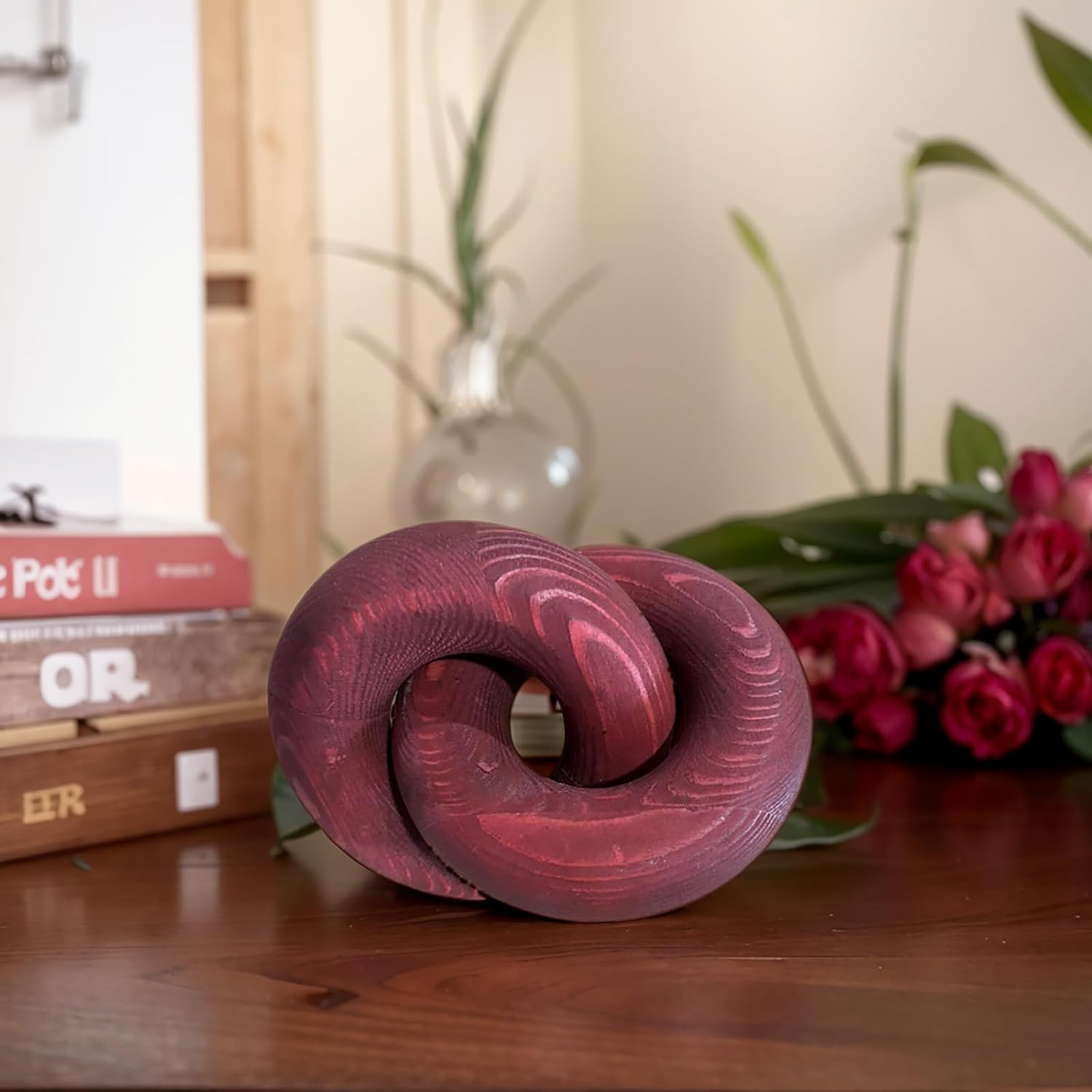 Coffee Table Decor Book Shelf Decor Accents Art Decor Living Room / Wine Red