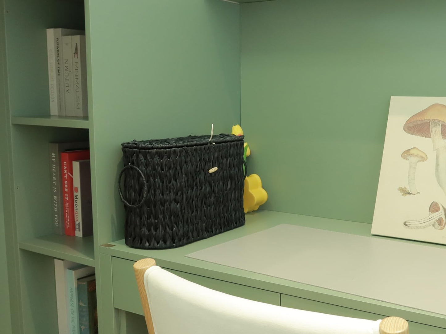 Wicker Toilet Paper Storage Stand / Black