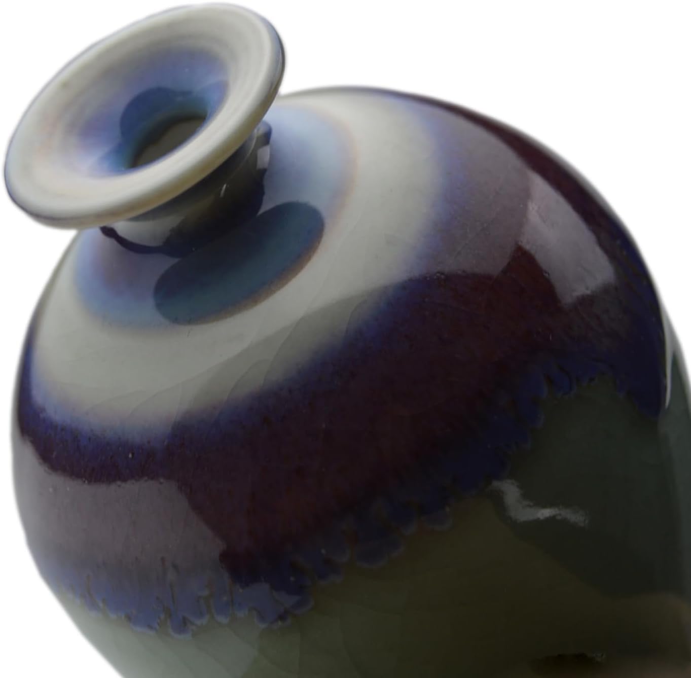 Glazed Porcelain Mini Tiny Vase Ceramic Mini Crackle Ice Pattern for Decoration / Plum, Emerald
