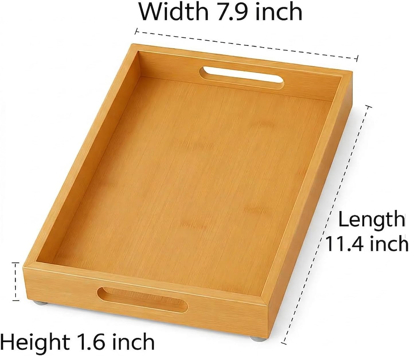 Bamboo Wood Display Tray for Dresser / Natural / 11.4 x 7.9