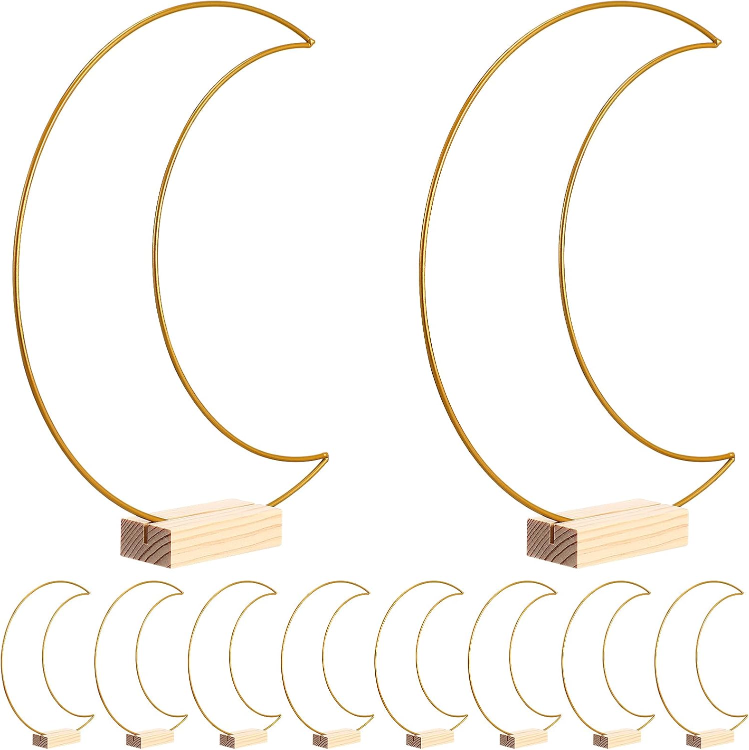 Wood Holder / Metal Wreath Ring / As Shown / 26 x 20 / Cm / Gold