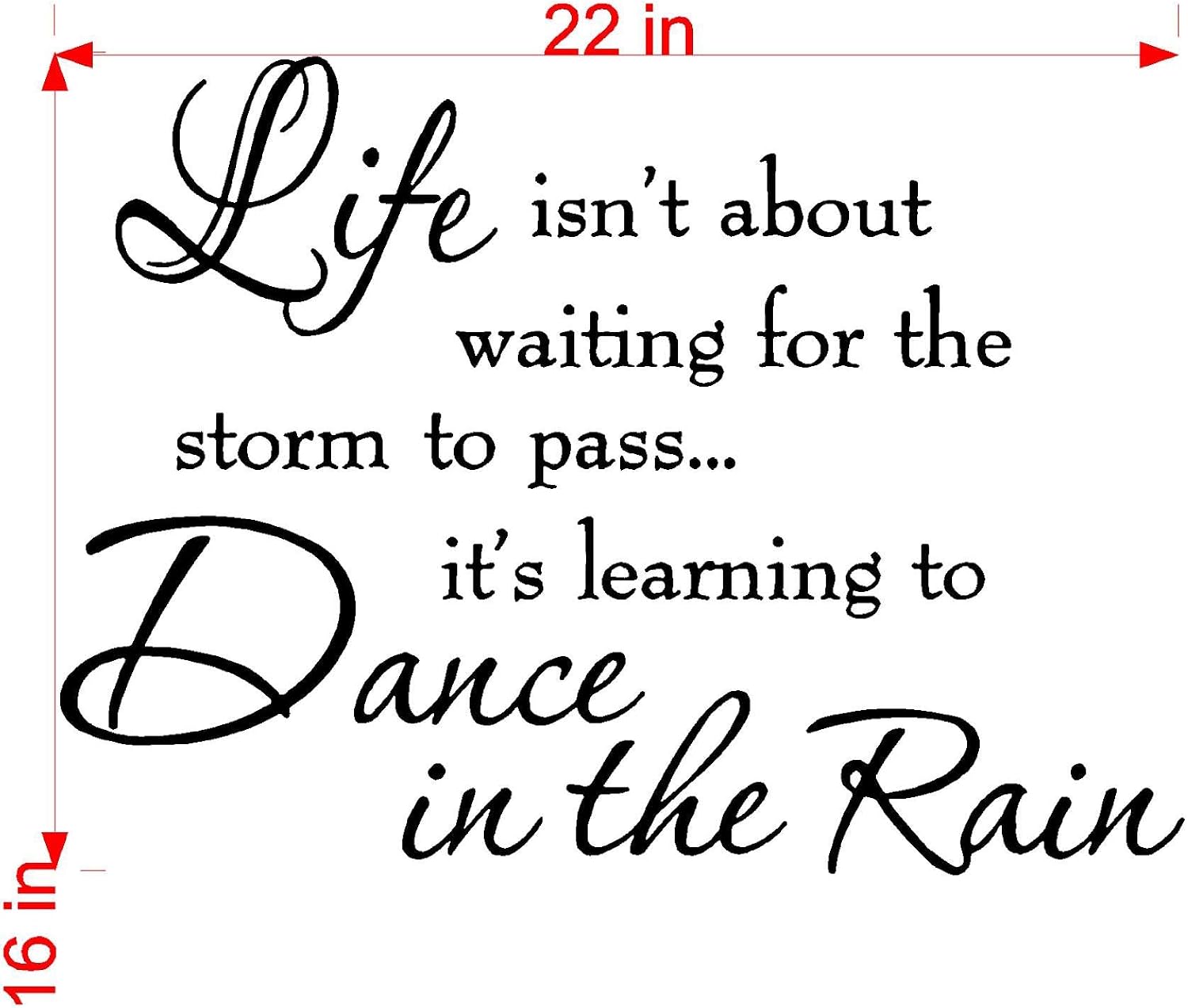 Life Isnt About Waiting for The Storm to Pass Its Learning to Dance in The Rain Vinyl Wall Decal