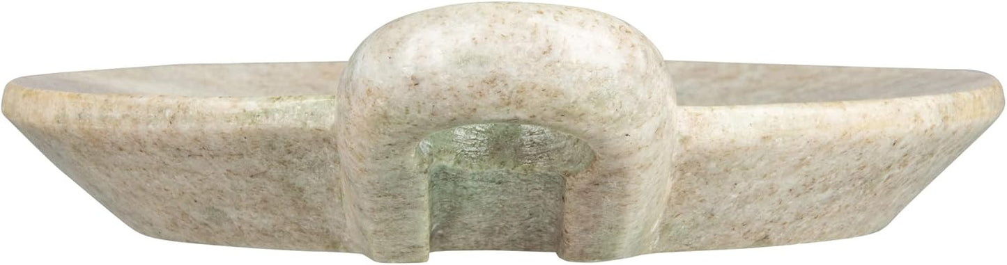 Creative Co-Op Hand-Carved Marble Dish / Beige / 7.5 x 6