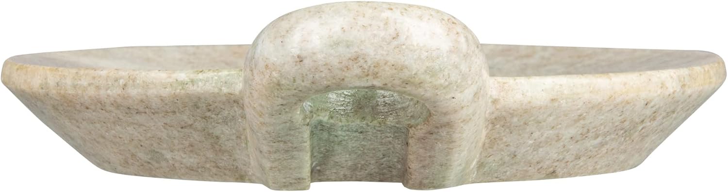 Creative Co-Op Hand-Carved Marble Dish / Beige / 7.5 x 6