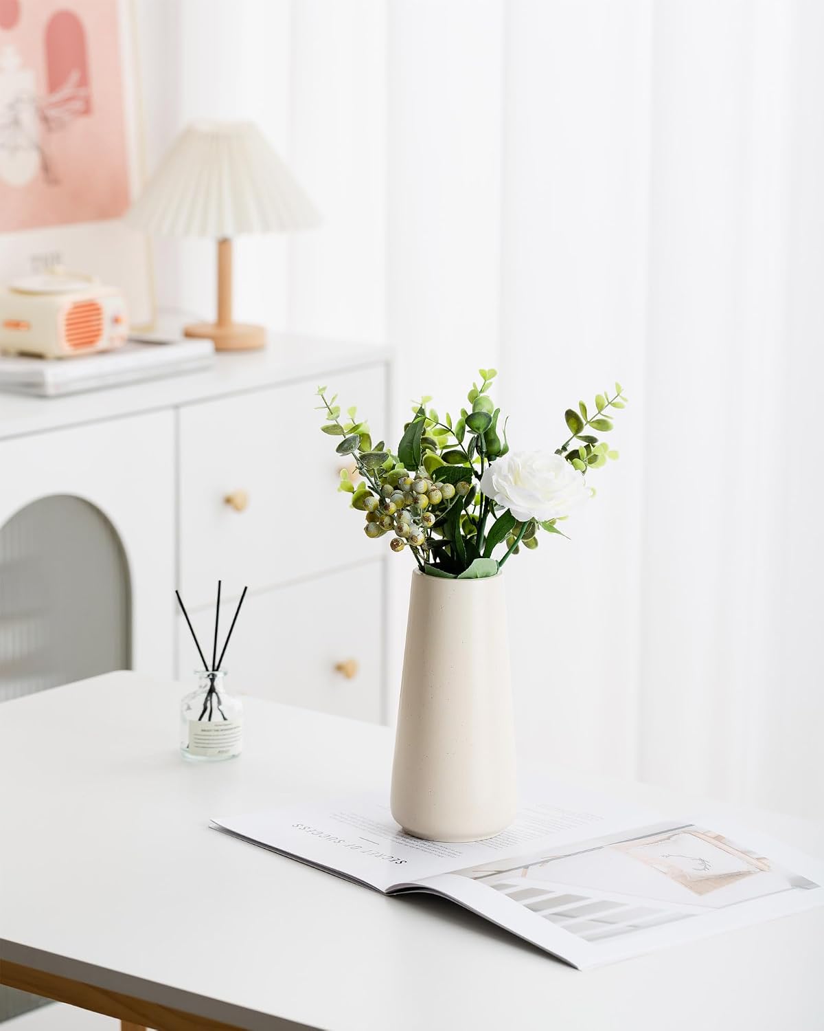 Ceramic Vase / Boho Off White vase / Beige / Big