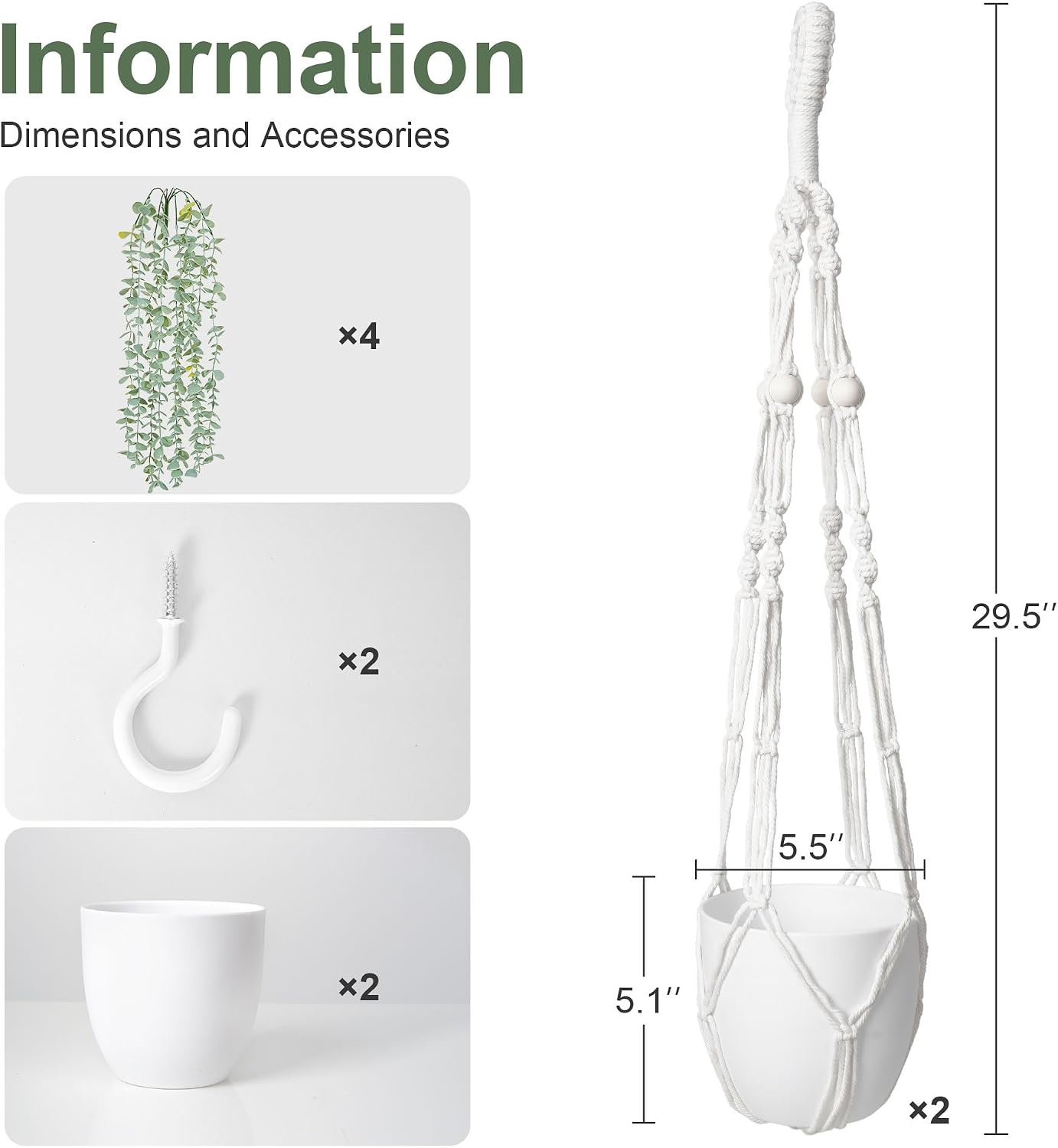 Artificial Hanging Plants / Eucalyptus / Set of 2
