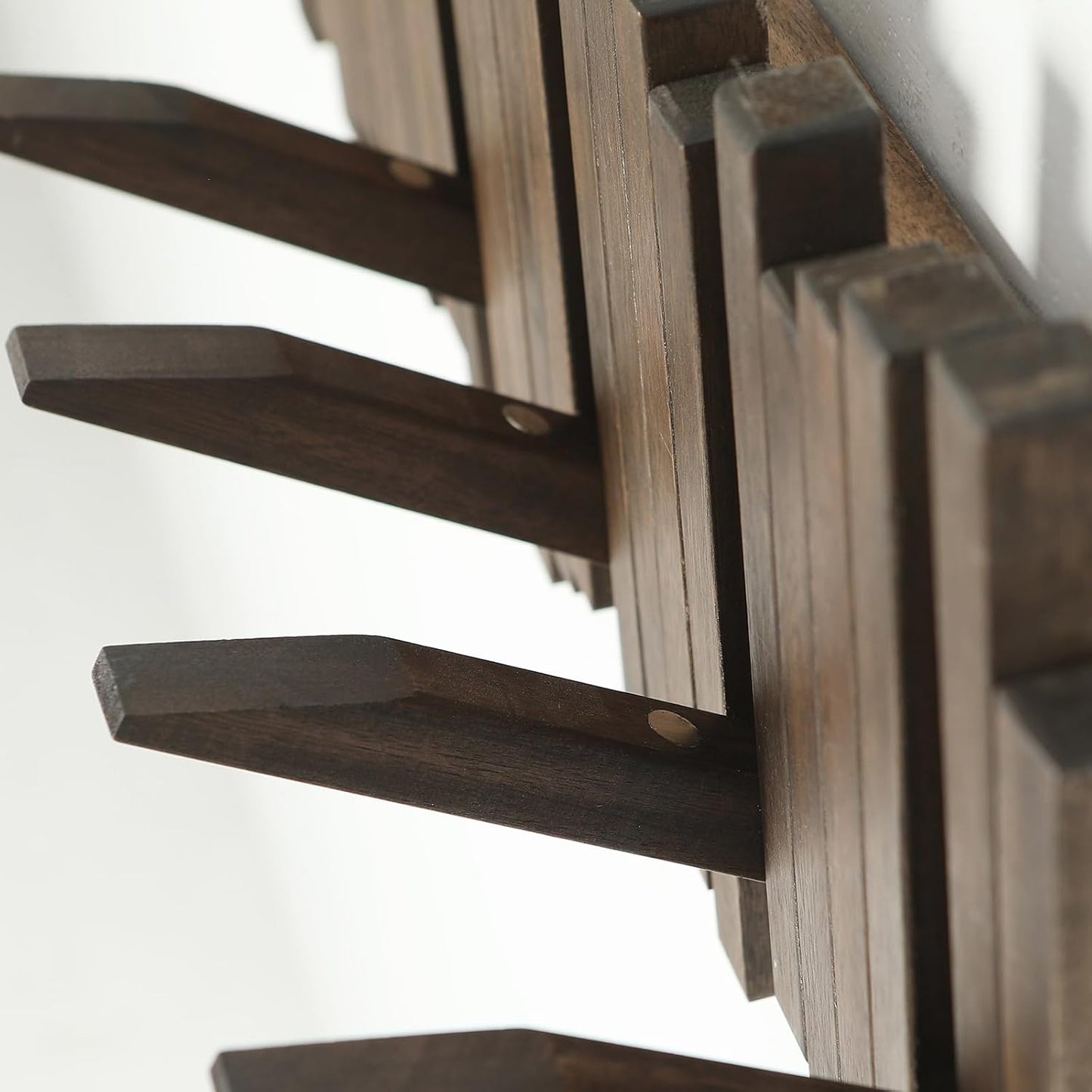Wood Wall Mounted Piano Coat Rack / 7 Hooks / Natural