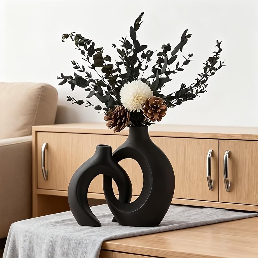 Ceramic Vase Set / Black