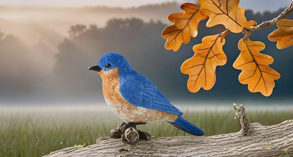 3" Perched on Branch Figurine / Bluebird