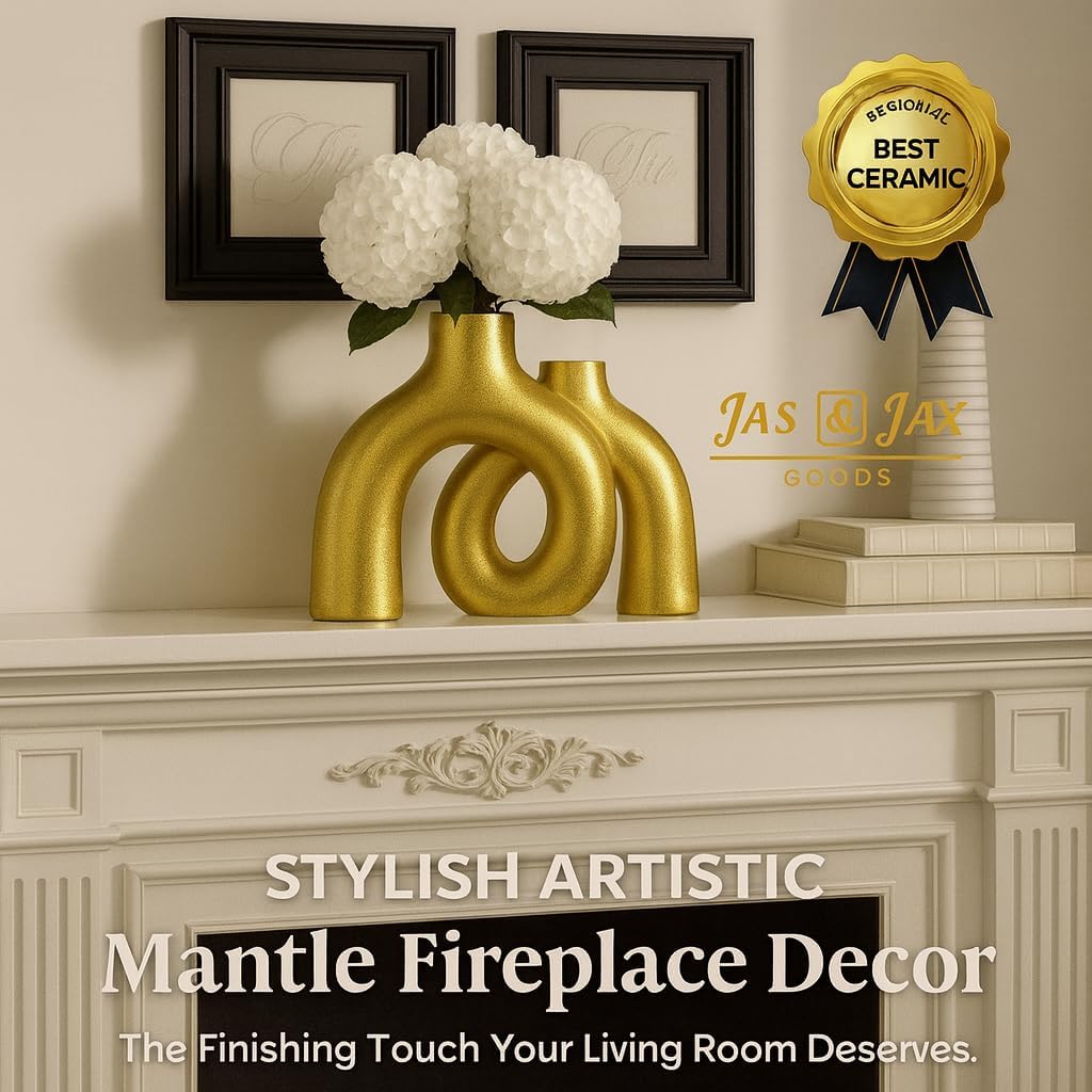 Ceramic Vase Set / Gold