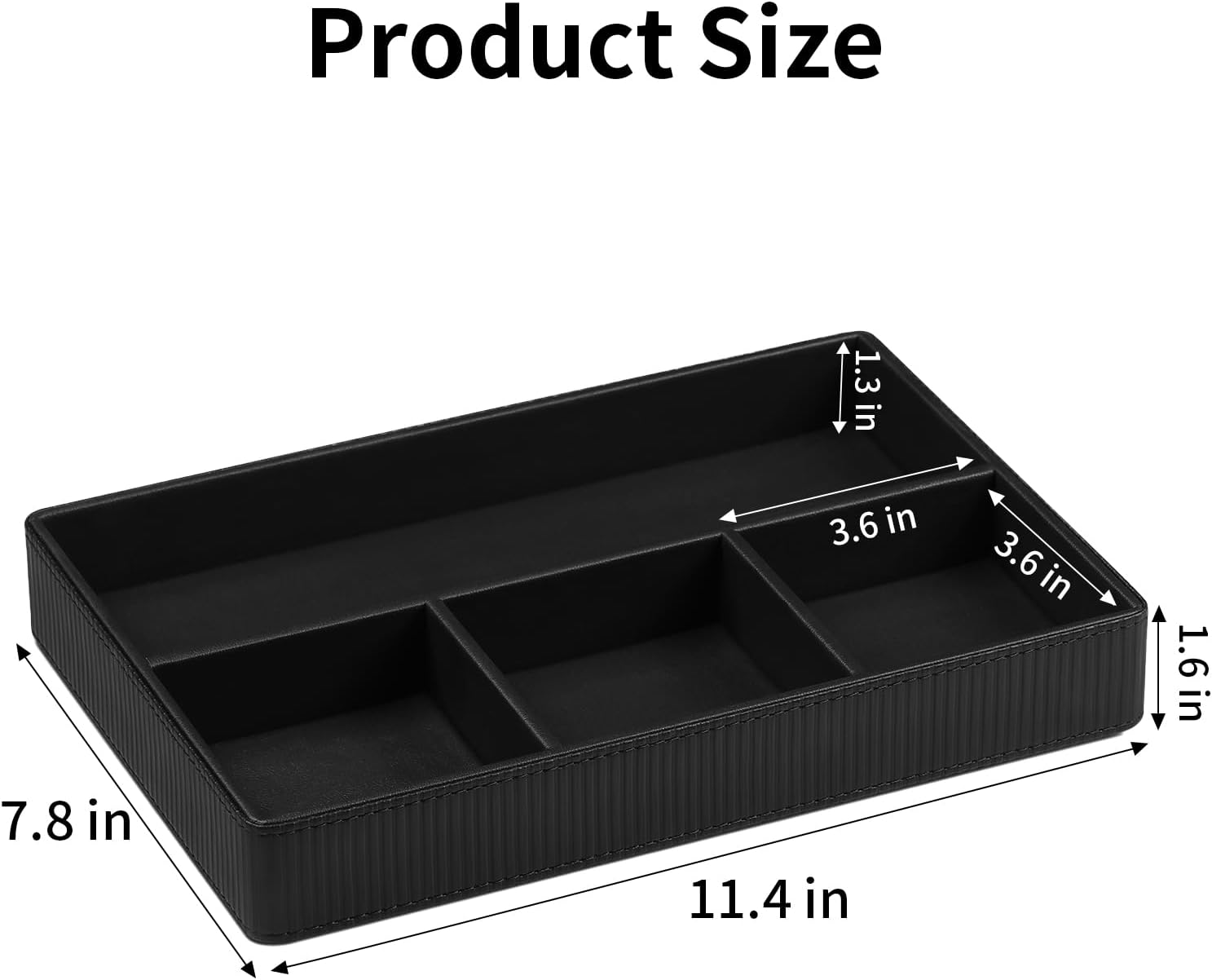 PU Leather Valet Tray / Black