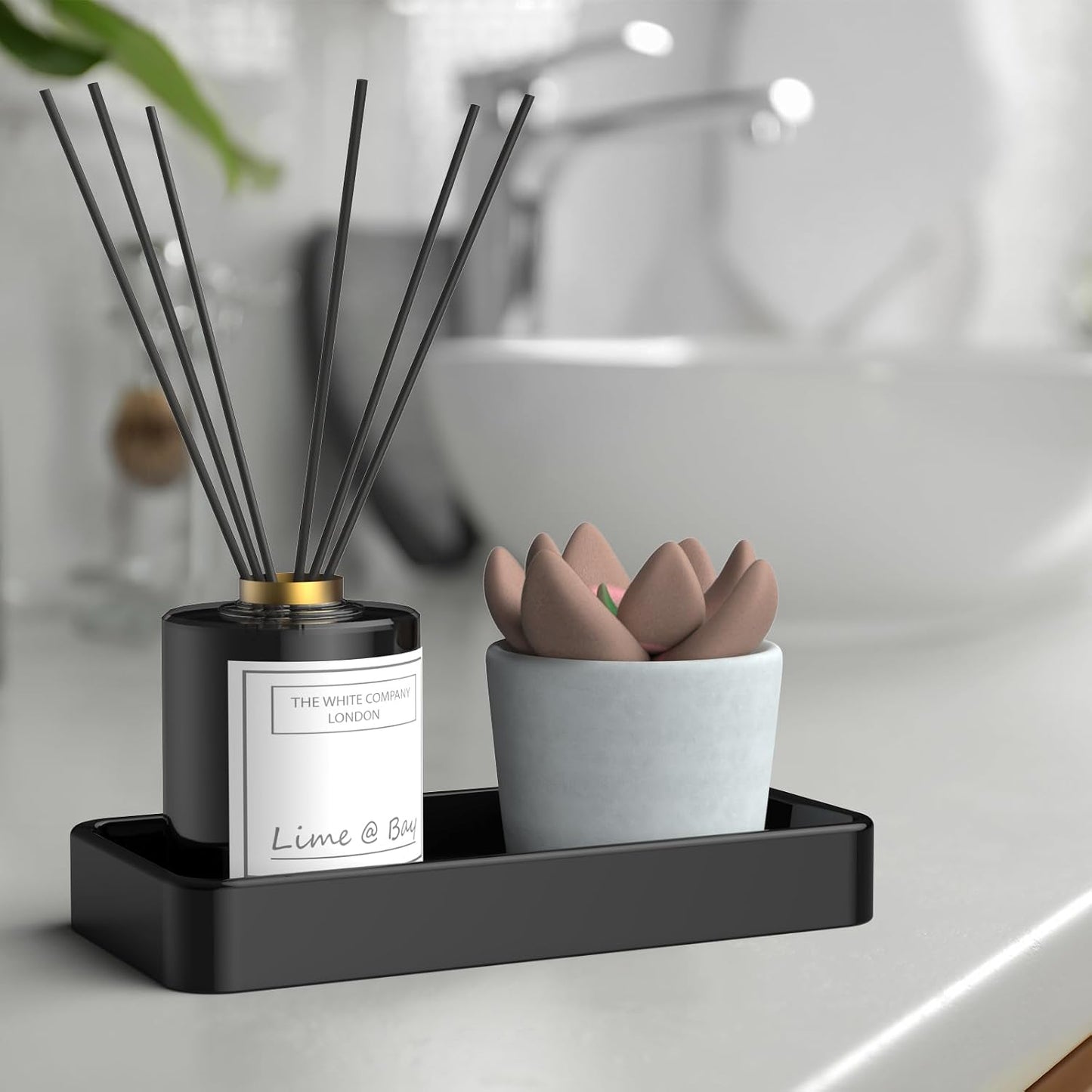 8" Ceramic Kitchen Soap Tray / Black / 7.9 x 4 x 1.1