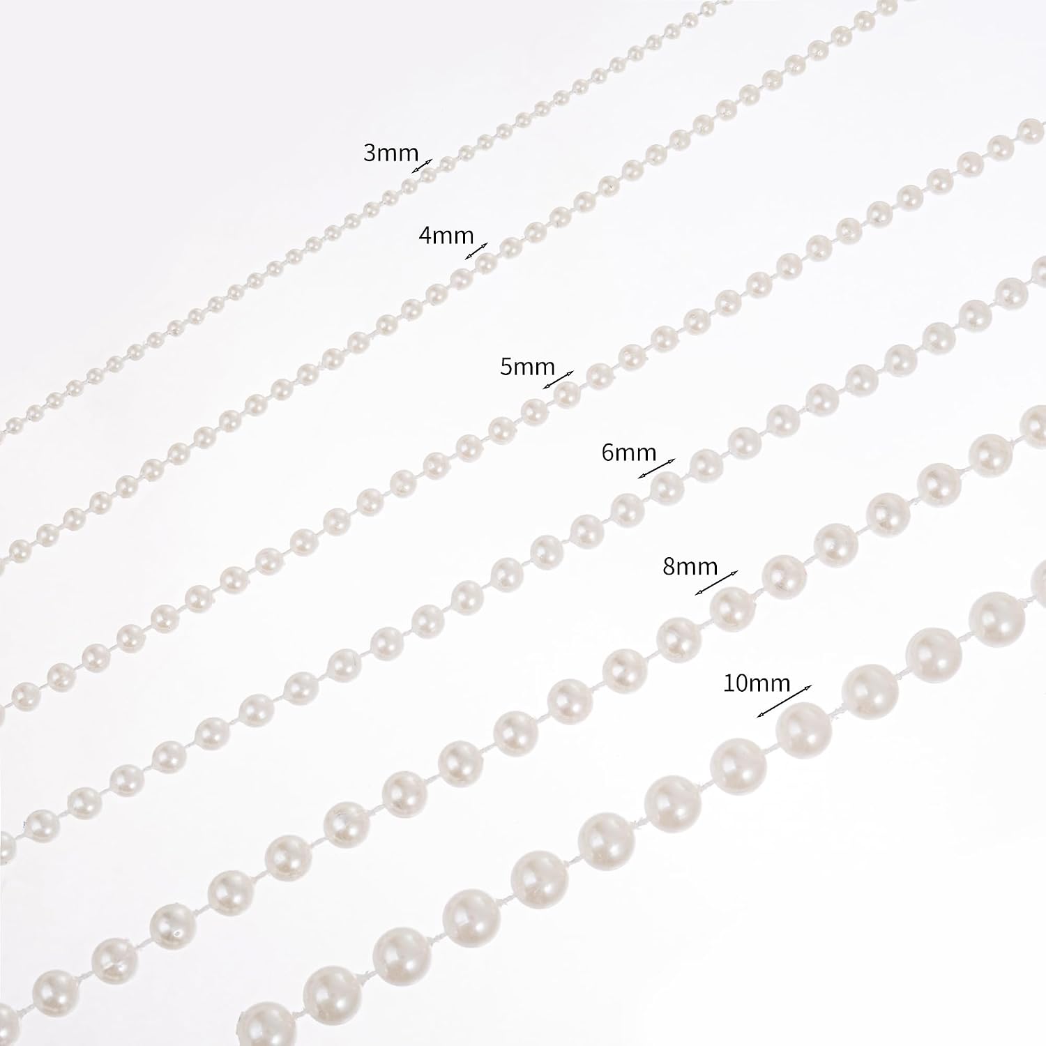 8mm Crafts Faux Pearl Beads Garland Pearl Bead Roll Strand of Pearls to Decorate / Ivory / 8 Mm