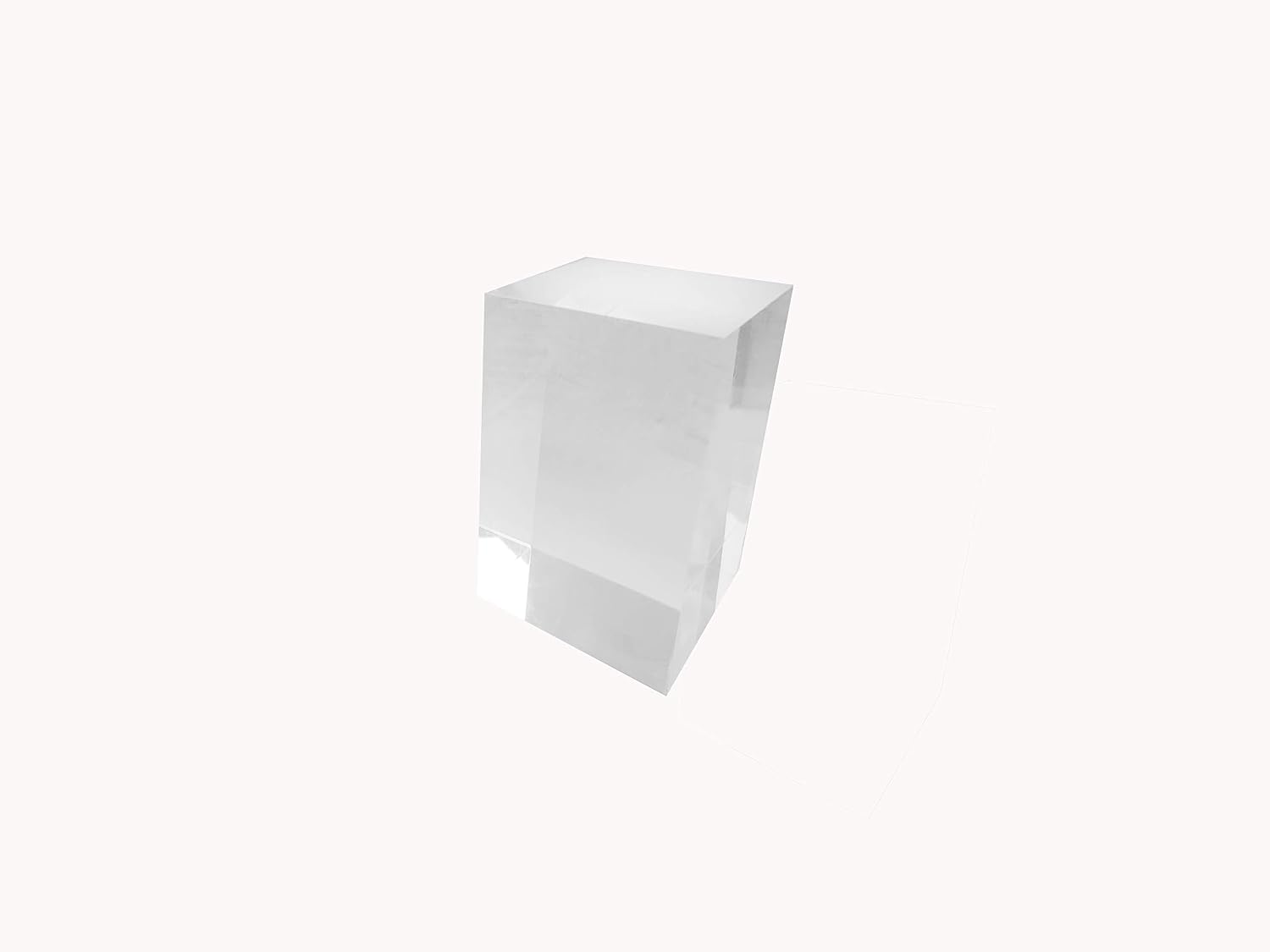 Diamond Polished Acrylic Cube Display Stand / 2 x 2 x 4 / Clear