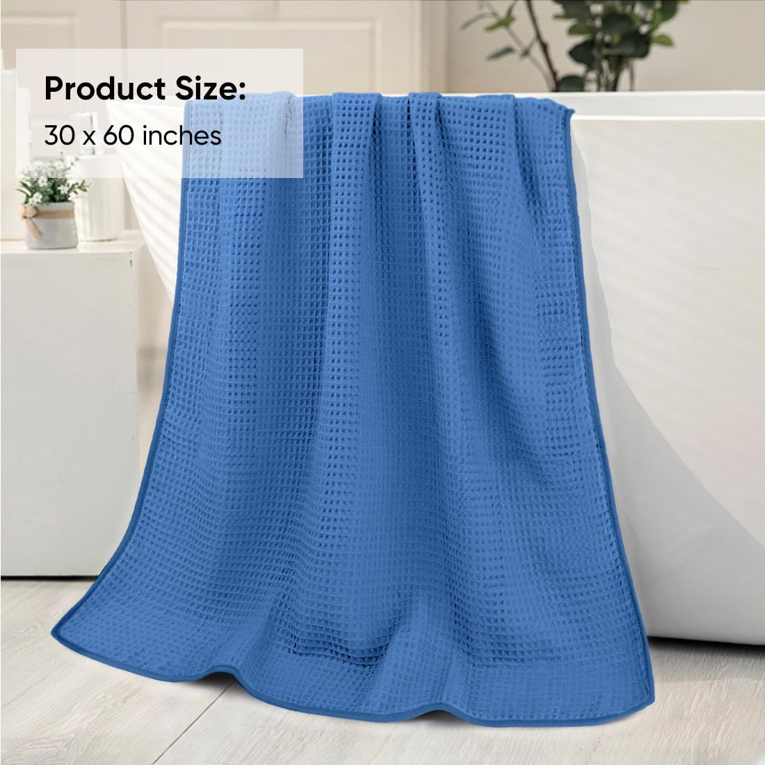 HOMEXCEL Waffle Bath Towels Set of 4 Pack, Waffle Towels for Bathroom | 400GSM Microfiber Waffle Bathroom Towel Set