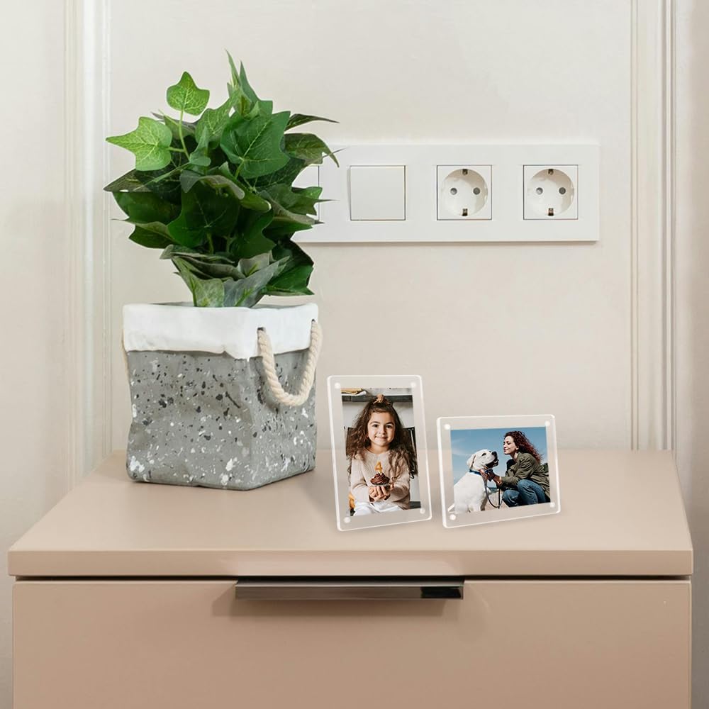 Acrylic Tabletop Photo Frames Compatible / Clear / 2.36*3.54 In / 2.36 x 3.54