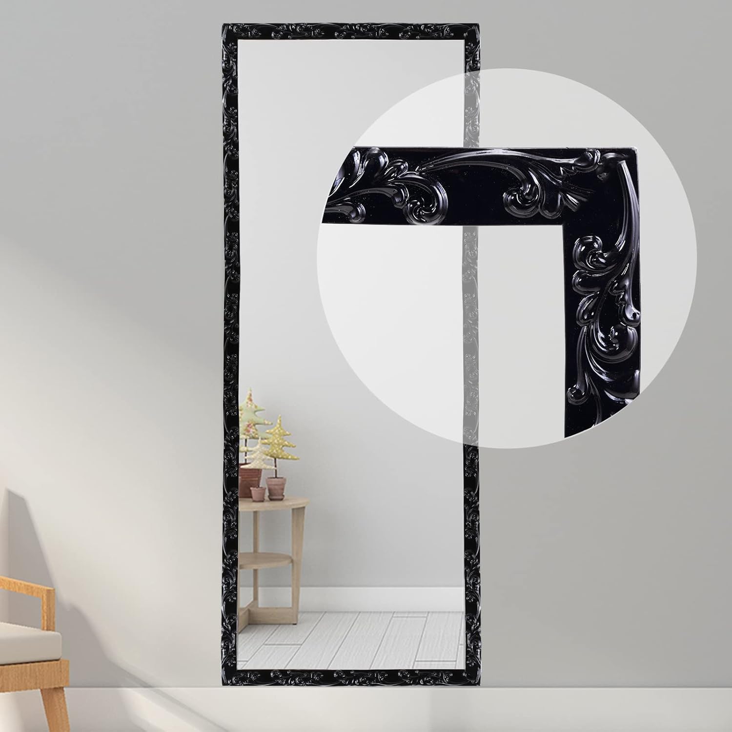 Crown Molding for Cabinet Mirror Frame Wall Edge Home / 16.4 Ft x 1 Inch / Black