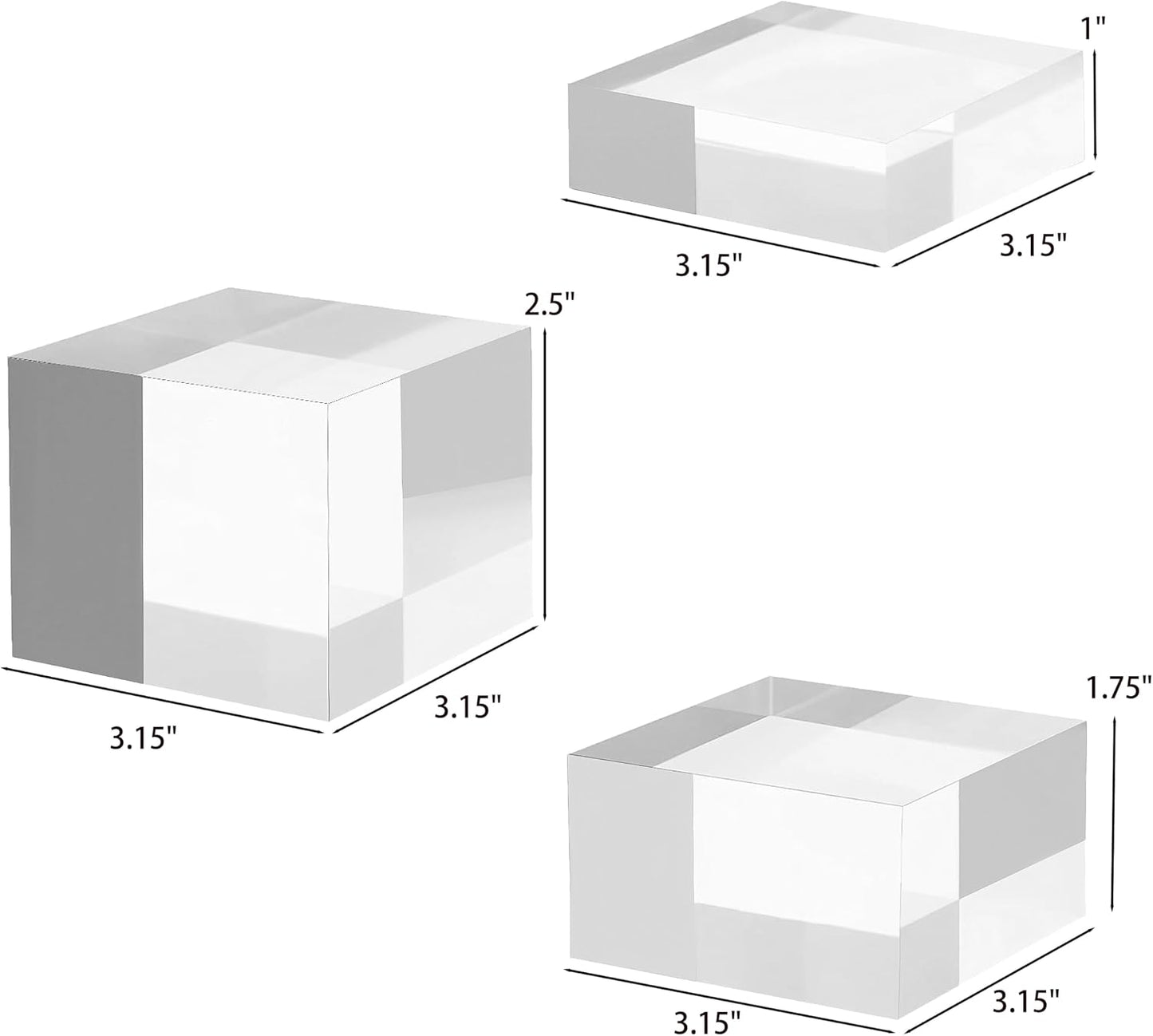 Acrylic Display Stands / 1 Set / Clear / Set of 3