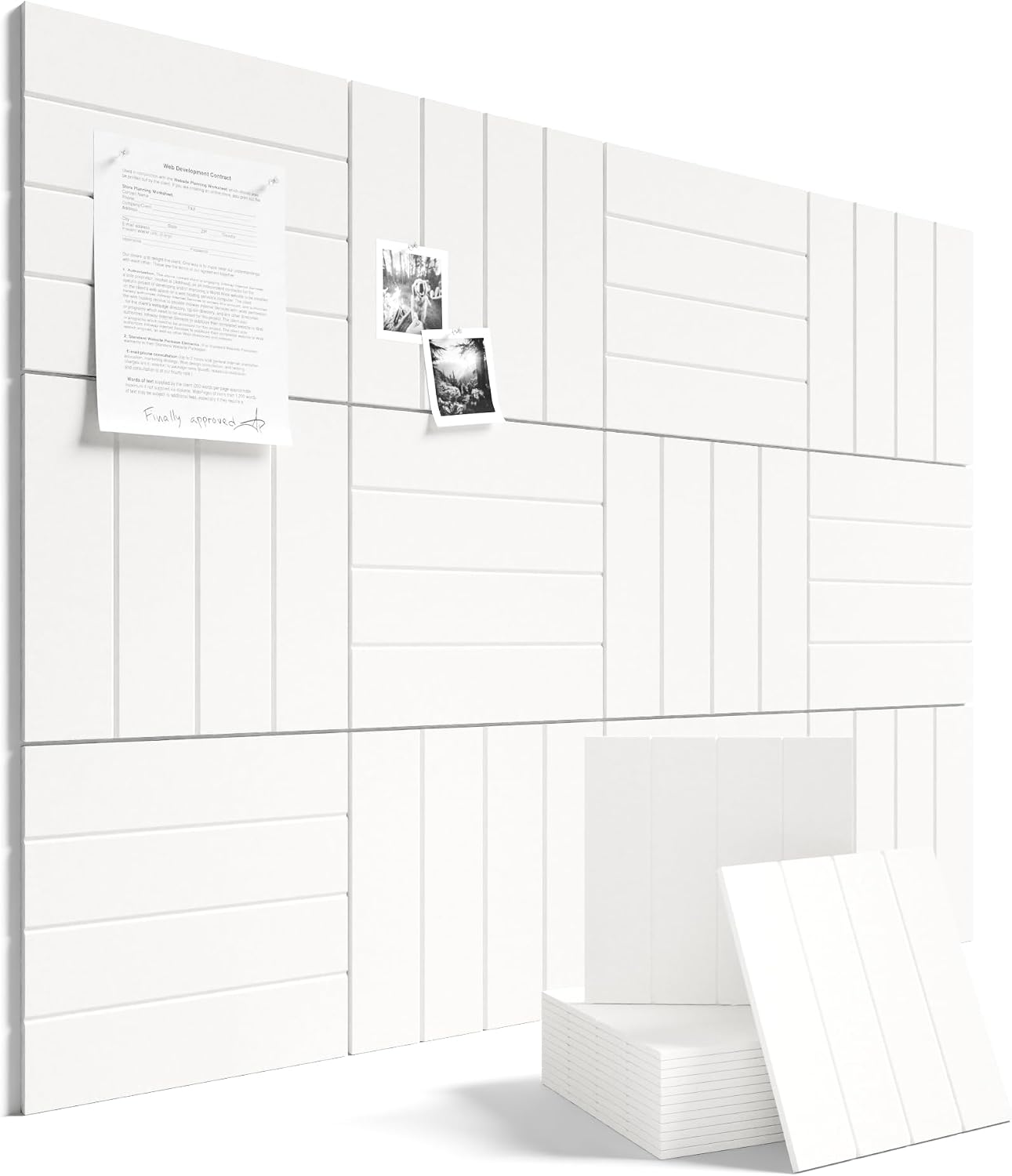 Fluxynara 48" x 36" Large Felt Bulletin Board, Milky White