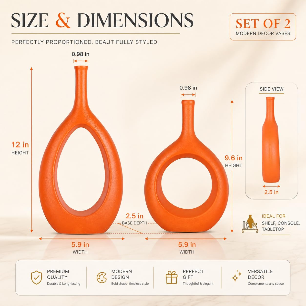 Ceramic Vase Set 2 / Orange