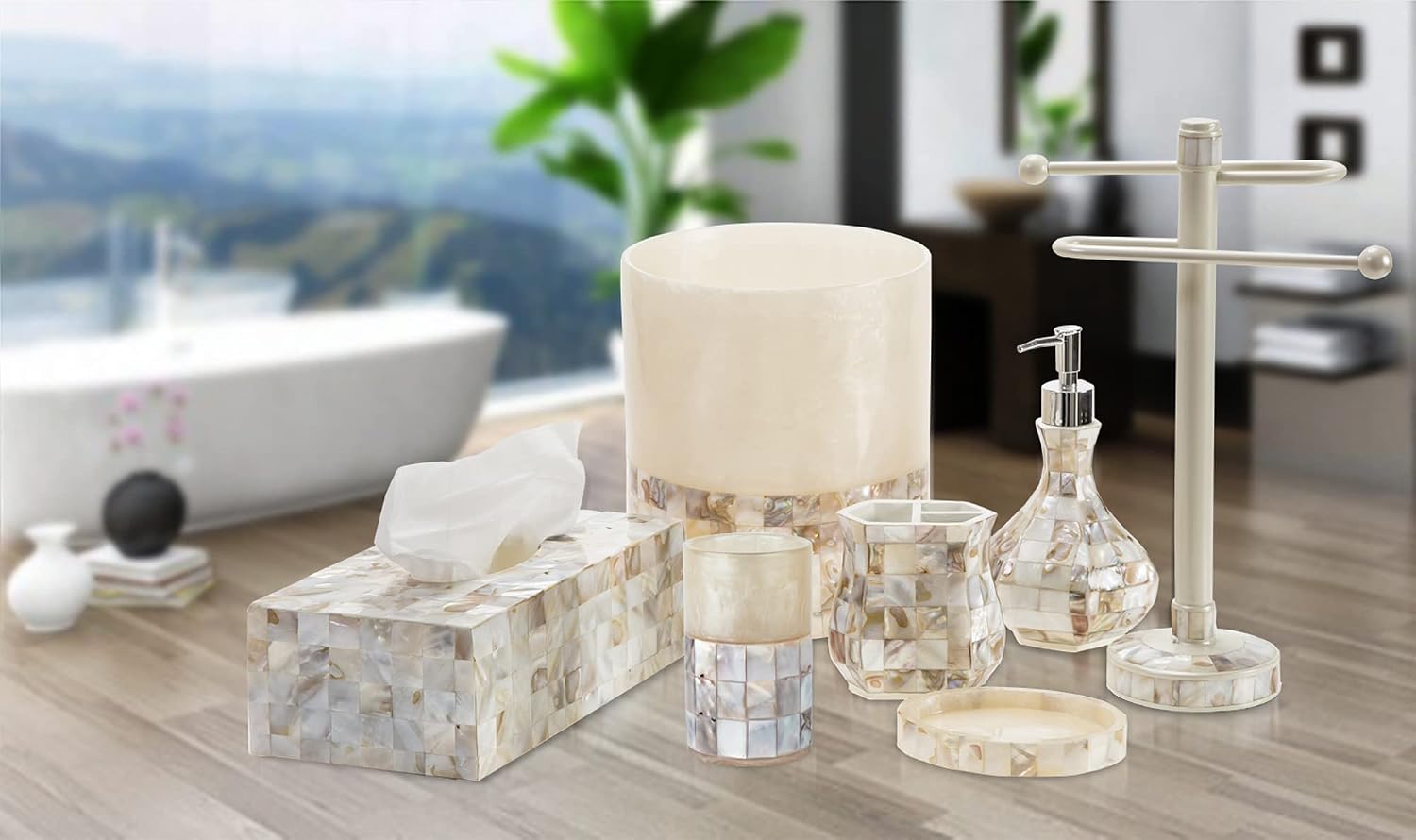 Decorative Dry Bar Holder Finished in Mother of Pearl / Soap Dish