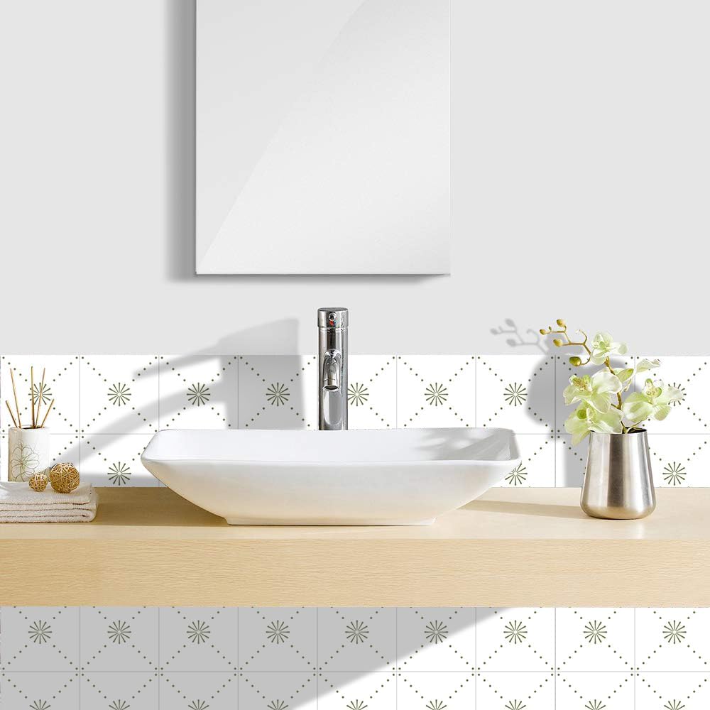 Peel & Stick Wall Tile Stickers Backsplash Self Adhesive / Green / 6 x 6 / Set of 12