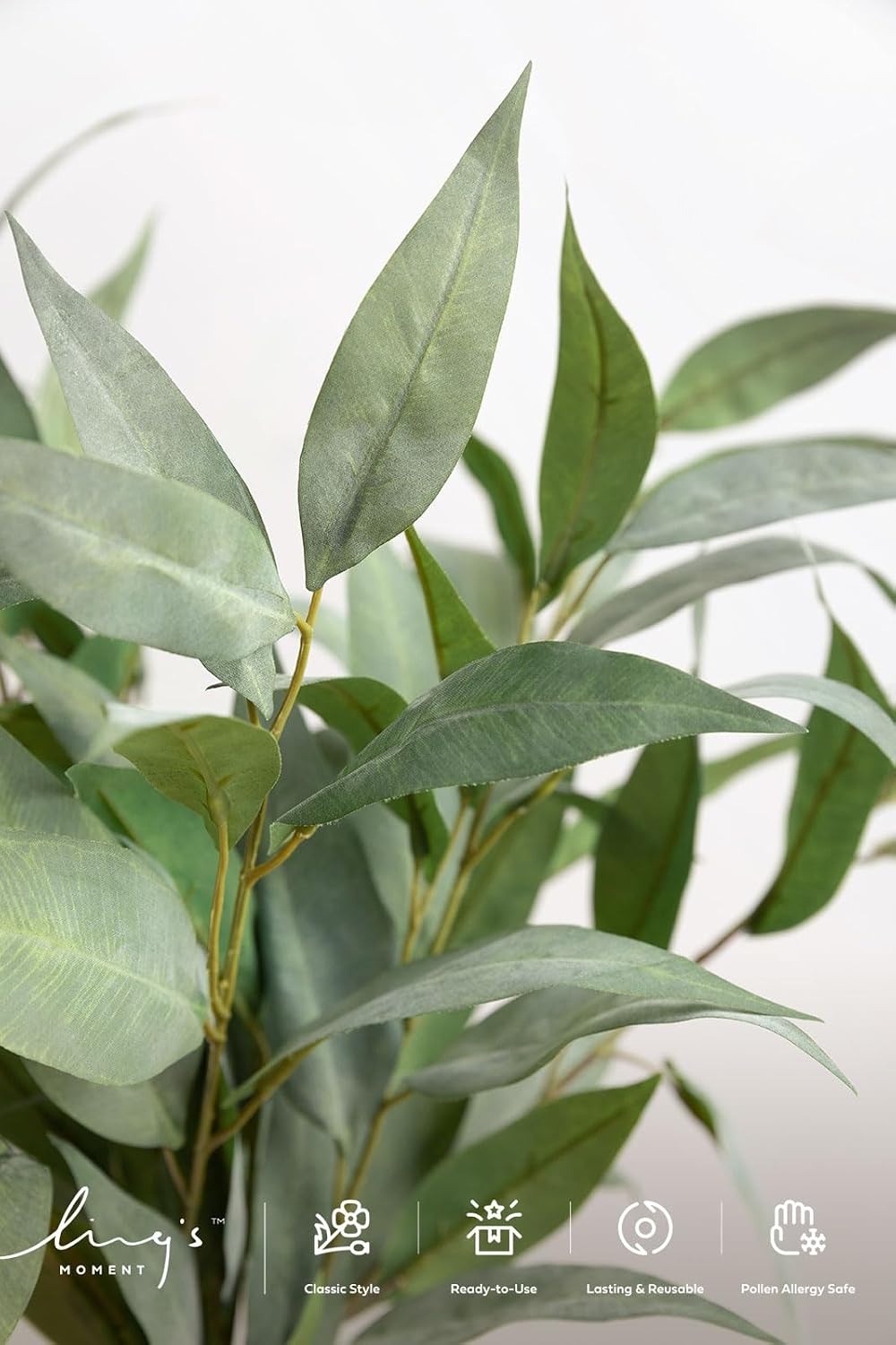 Artificial Plants Eucalyptus Leaves Branches / 17.7 Inch / Set of 10