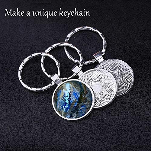 Pendant Trays / Clear Glass Cabochons / Silver / 1 Inch / Set of 40