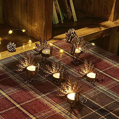 SAND MINE Metal Turkey Tea Light Candle Holders, Thanksgiving Candle Holder, Turkey Candle Holder, Metal Candle Holder, Thanksgiving Home Table Decoration (6)