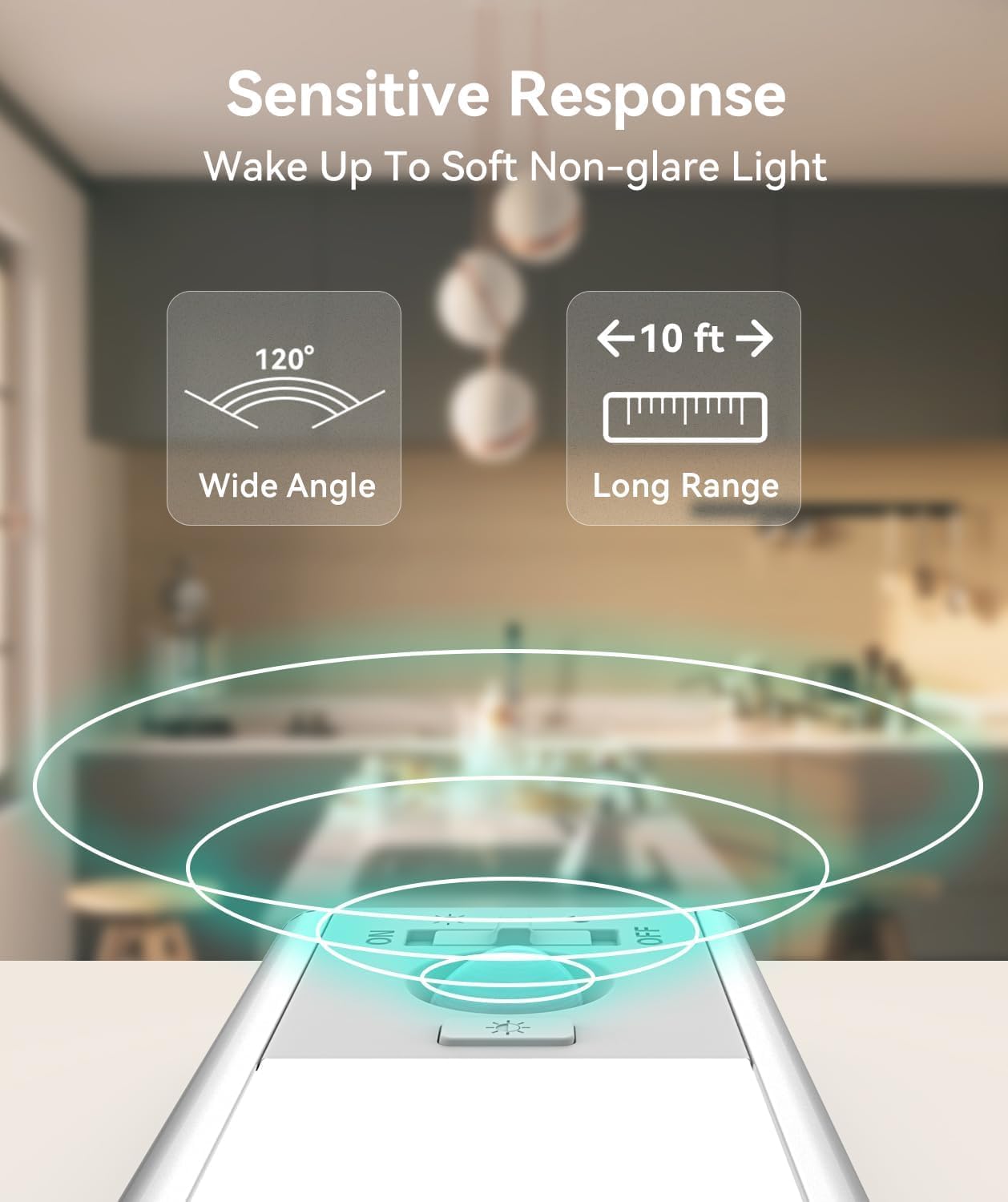 13inch Under Cabinet Lighting, 3200mAh Rechargeable Motion Sensor Light Indoor, LED Battery Operated Cabinet Lights