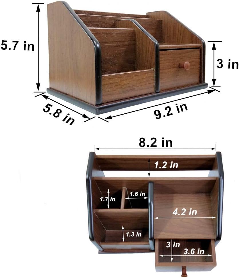 N Desk organizer wood with small drawer Office and Home organization like remote control holder pencil holder HeBen1029