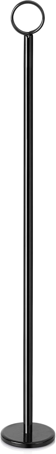 New Star Foodservice Ring-Clip Table Number Holder / Place Card Stand, 18 Inch, Black Finish, Set of 12