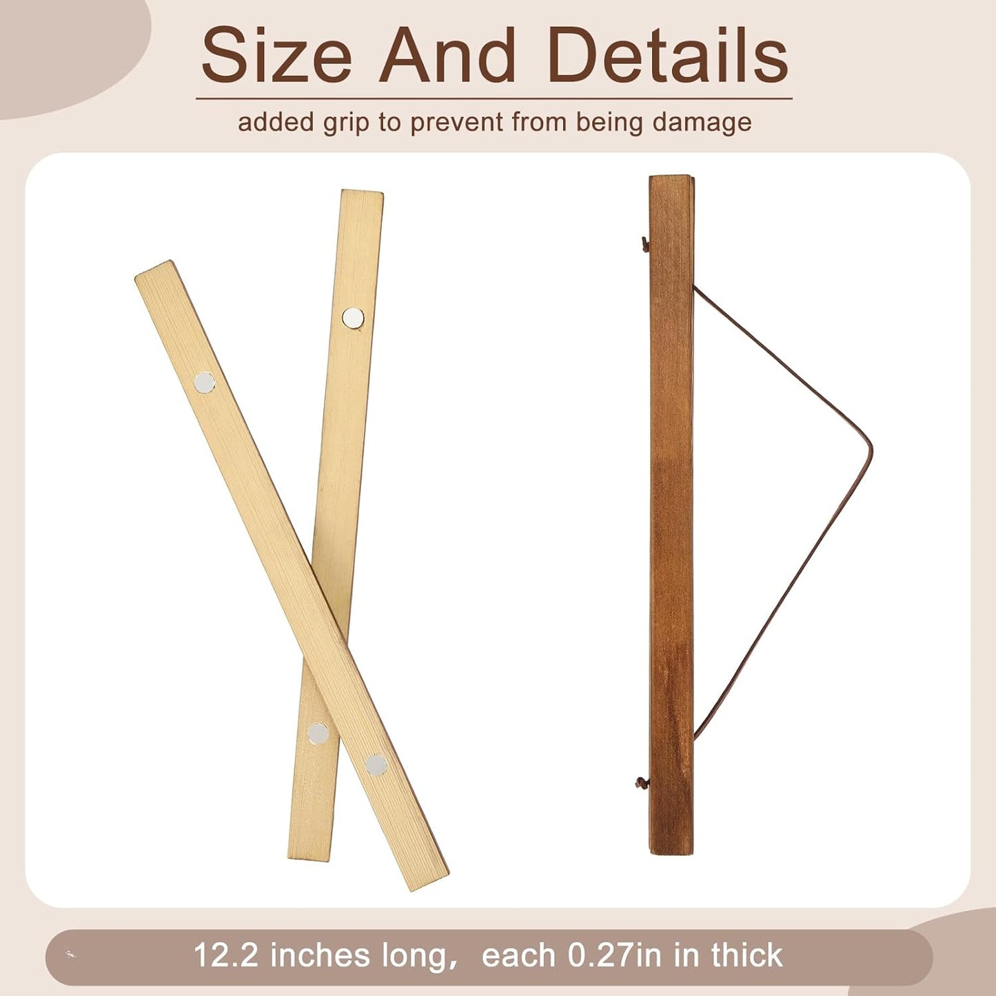 Thyle 10 Pack Magnet Poster Hanger Frame 20x28 20x30 20x24 Light Pine Wood Magnetic Rails Hanging Frame with Rope