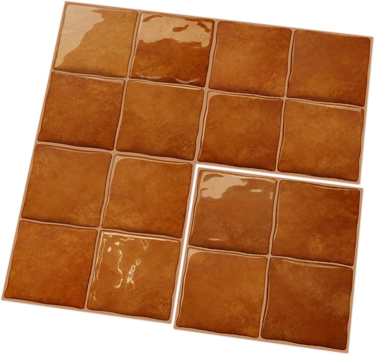 Pcs 3D Self Adhesive Wall Tile Sticker / Brown / 6 x 6 x 10 / Pcs